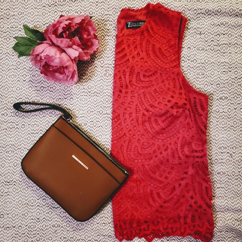 NY & Co Hot Pink Lace Top